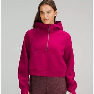 Lululemon scuba half zip hoodie in pomegranate